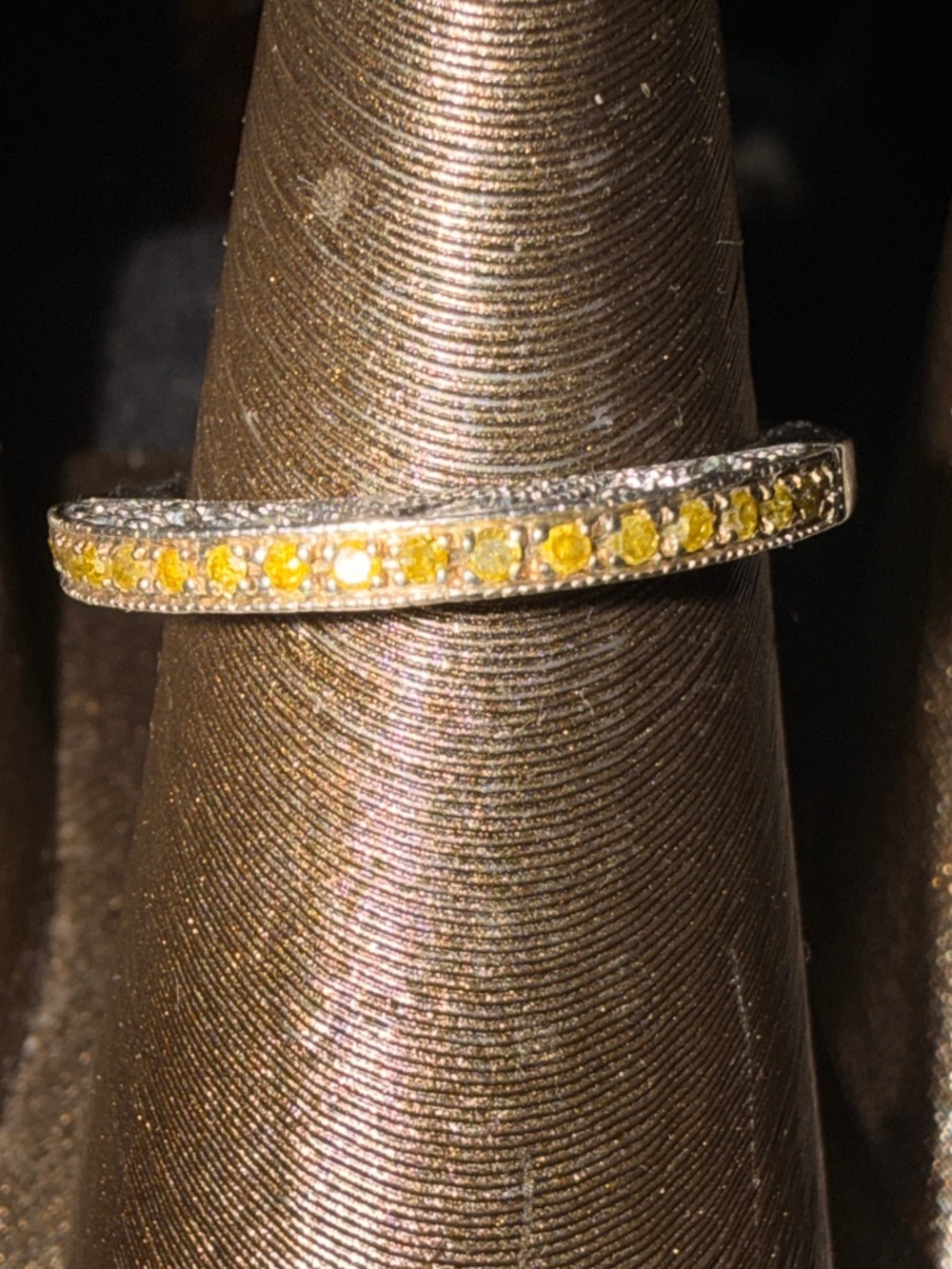 ✨ Vintage Canary Yellow Diamond JCM 925 “3D Eternity Band - Size 7 ✨(video)
